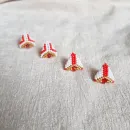 Серьги пусеты и жемчугом и биконусами Сваровски