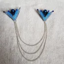 Подвеска, двойная брошь, серьги и серьги гвоздики "Вдохновение"