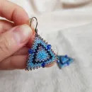 Подвеска, двойная брошь, серьги и серьги гвоздики "Вдохновение"