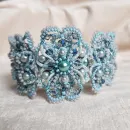 Браслет "Ларимар" фриволите