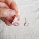 Серьги с жемчугом, биконусами. ронделями