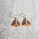 Серьги с жемчугом, биконусами. ронделями