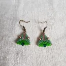 Серьги с жемчугом, биконусами. ронделями