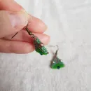 Серьги с жемчугом, биконусами. ронделями