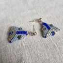 Серьги с жемчугом, биконусами. ронделями