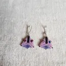 Серьги с жемчугом, биконусами. ронделями