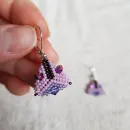 Серьги с жемчугом, биконусами. ронделями