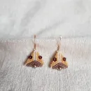 Серьги с жемчугом, биконусами. ронделями