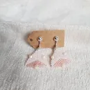 Серьги с жемчугом, биконусами. ронделями