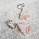 Серьги с жемчугом, биконусами. ронделями