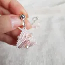 Серьги с жемчугом, биконусами. ронделями