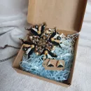 Брошь-орден-подвеска и Серьги "Гематит"