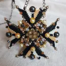 Брошь-орден-подвеска и Серьги "Гематит"