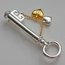 Коллекционная брошь 1980-х "Ключ для двух сердец" GIVENCHY