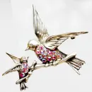 Коллекционная серебряная брошь "Ласточки" CORO PEGASUS