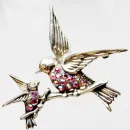 Коллекционная серебряная брошь "Ласточки" CORO PEGASUS