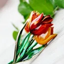 Винтажная брошь "Букет тюльпанов" MFA