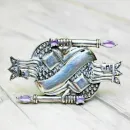 Винтажная серебряная брошь "Карточный король"