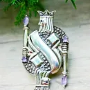 Винтажная серебряная брошь "Карточный король"