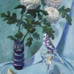 Картина "Белые хризантемы"