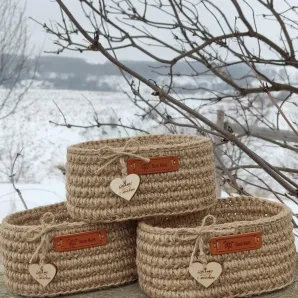 Корзина овальная из джута