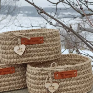 Корзина овальная из джута