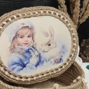 Корзина-шкатулка из джута