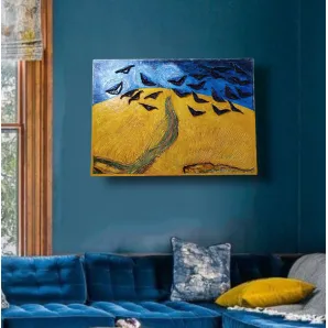 ПереВанГог «Поле, Вороны» - панно, картина интерьерная