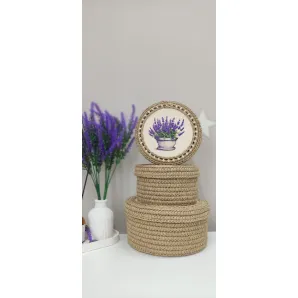Корзина-шкатулка из джута Прованс.1.