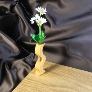 Ваза для цветов и сухоцветов деревянная с колбой