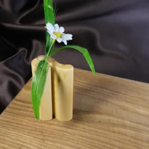 Ваза для цветов и сухоцветов из дерева с колбой