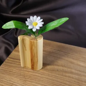 Ваза для цветов и сухоцветов из дерева с колбой