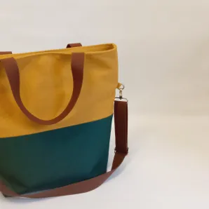 Сумка из канваса "Желтый-зеленый"