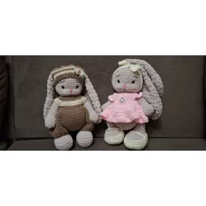 Игрушка  вязанная заяц