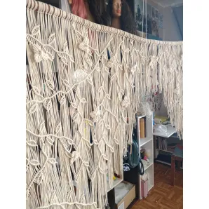 Штора макраме узорная с цветами