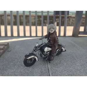 Игрушка тедди Волк на мотоцикле