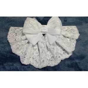 Кружевной, белый бант