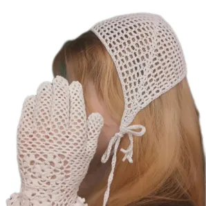 Ажурные вязаные перчатки кроше