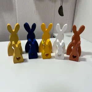 Интерьерные зайчики мини статуэтки набор 2 шт.
