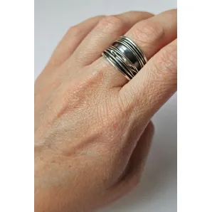 Кольцо из серебра с чернением "Чёрный шелк"