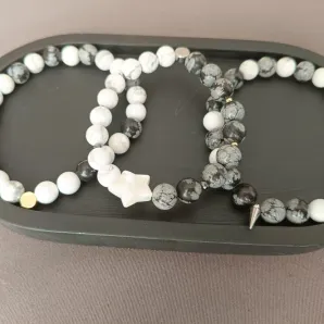 браслет кахалонг и обсидиан