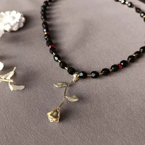 Чокер золотая роза