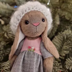 Мягкая игрушка Зайка в технике тедди