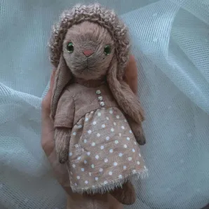 Мягкая игрушка Зайка в технике тедди