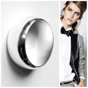 Браслет из серебра - обруч жесткий широкий