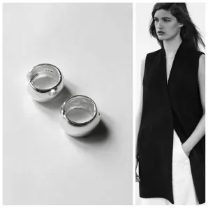 Серьги из серебра - колечки