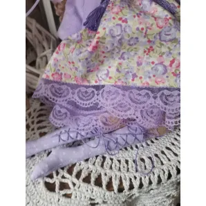 Кукла тильда Лидия в сиреневом пальто. Текстильные куклы ручной работы