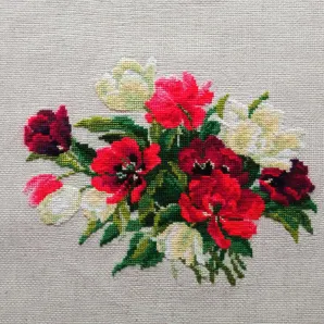 вышивка маки