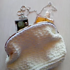 Сумка вязанная ридикюль вечерняя