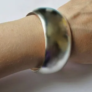 Браслет из серебра - обруч жесткий широкий